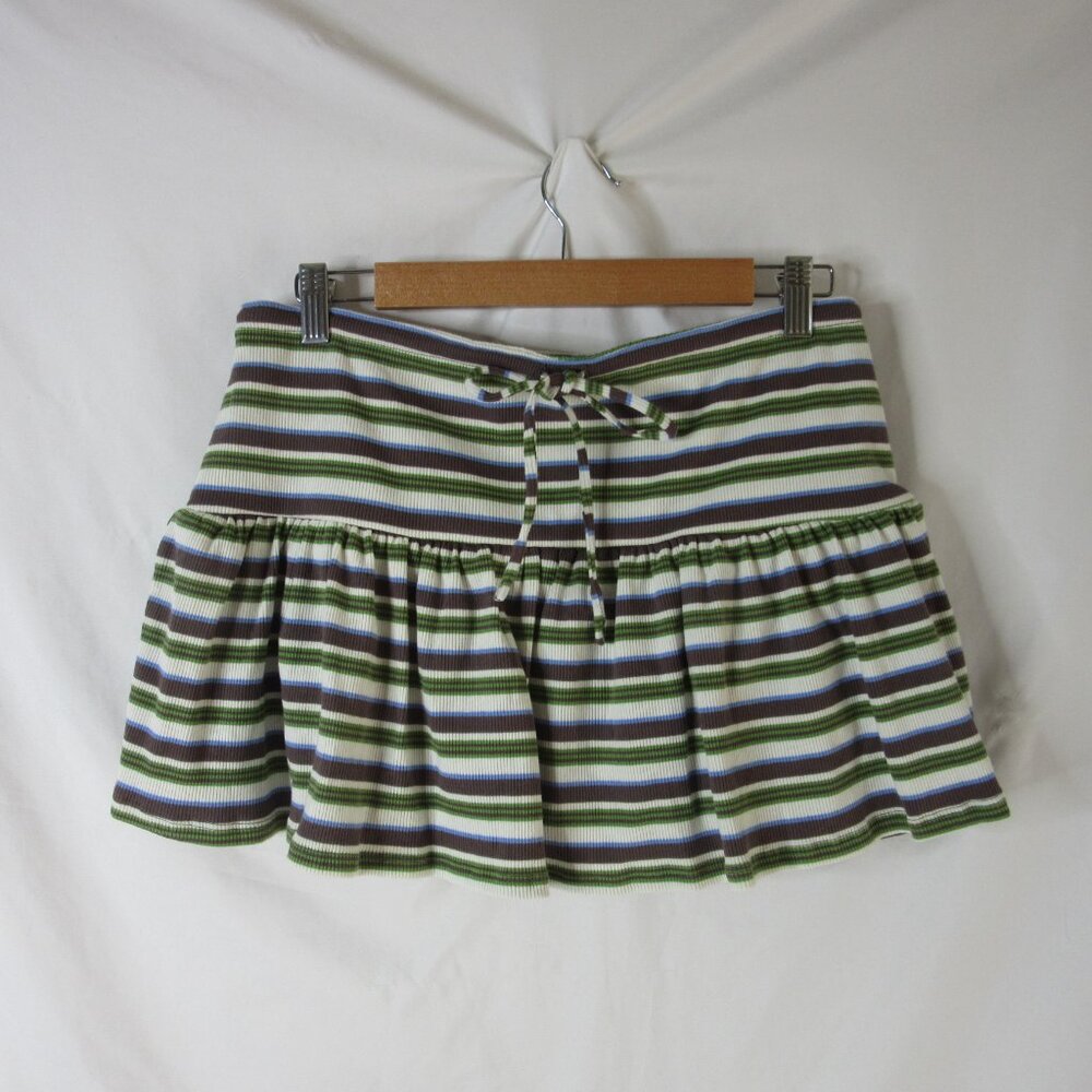 Wild Fable Mini Skort Skirt Ribbed Stripes Olive Brown Size Medium NWT